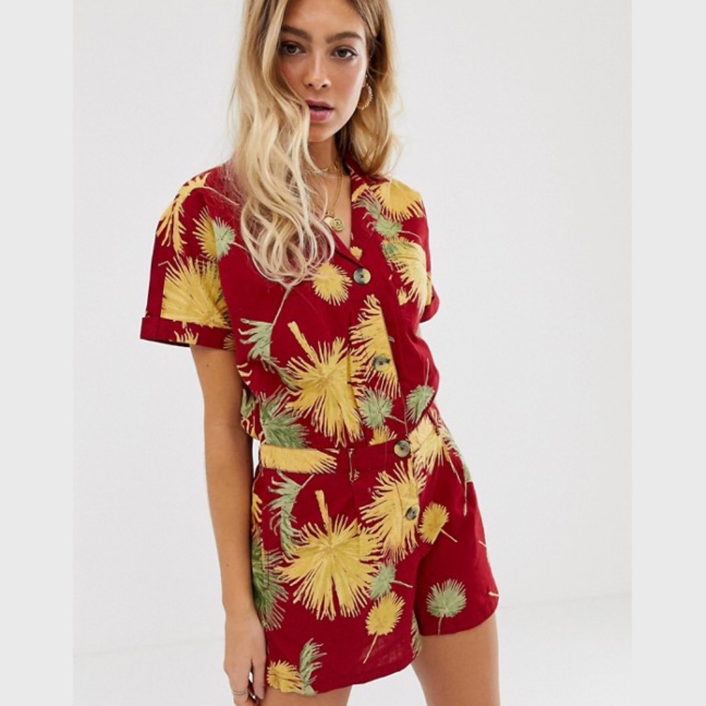 Free People Burgundy Hawaiian Jumper